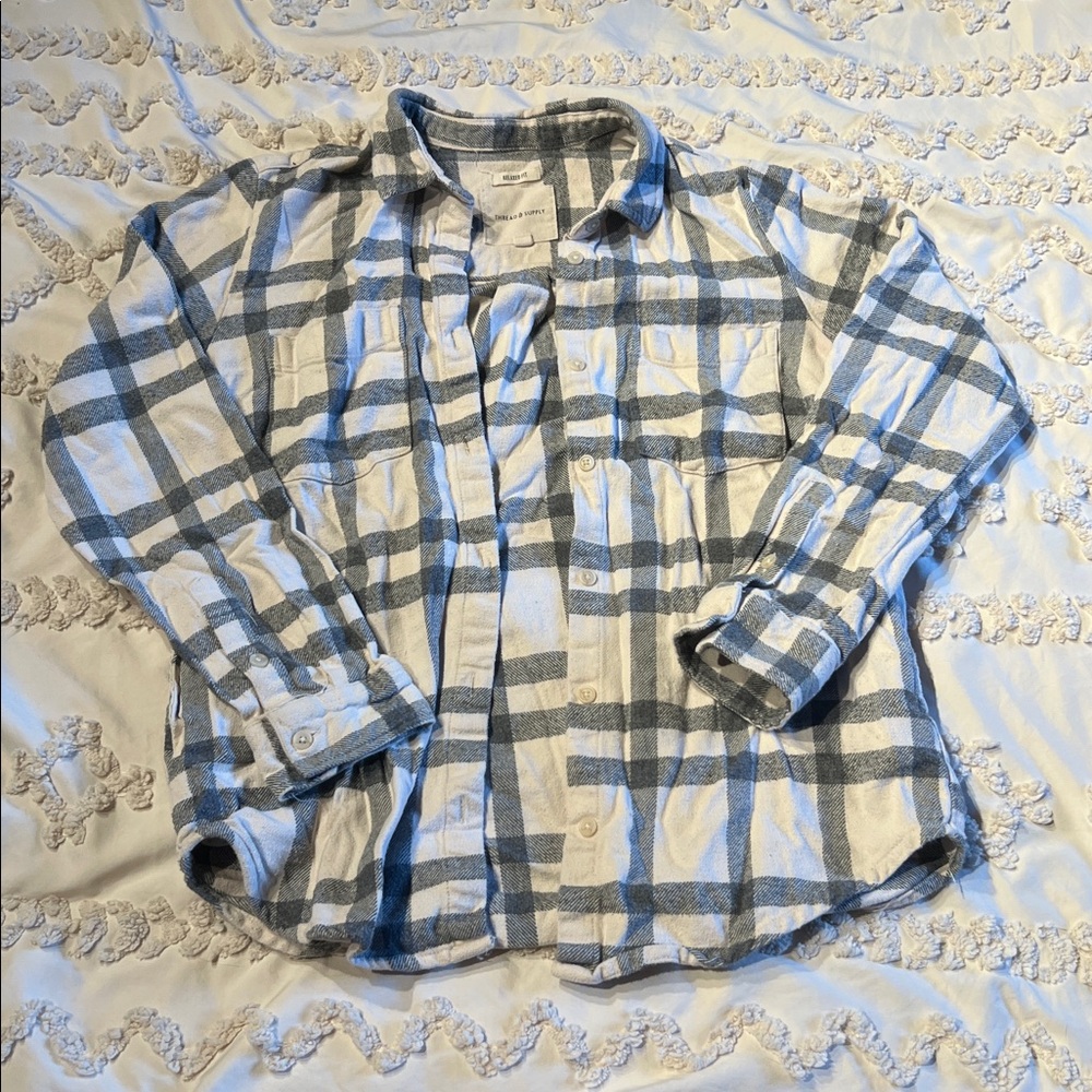 Plaid Button-Up Shirt